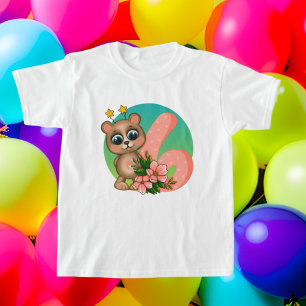 schattige meisjes van zes jaar beer T-Shirt