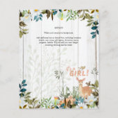 Schattige MEISJES Woodland Deer Baby shower Rustin Flyer (Achterkant)
