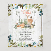 Schattige MEISJES Woodland Deer Baby shower Rustin Flyer (Voorkant)