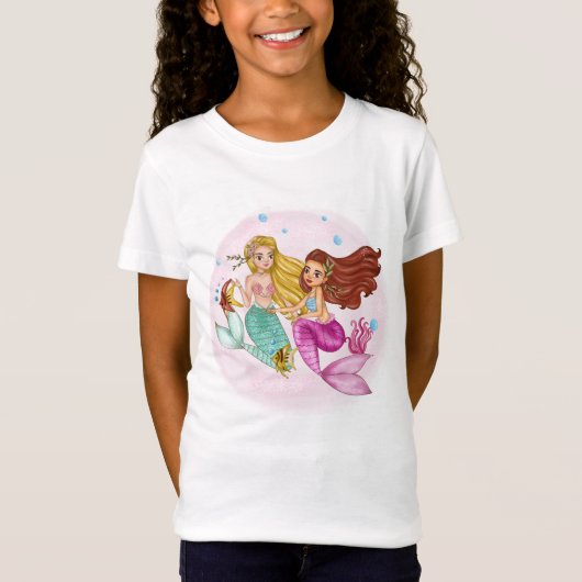 schattige meisjes zeemeerstrand T-Shirt (Voorkant)