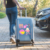 Schattige Meisjes Zwembad Party Twee Sticker (Koffer Insitu)