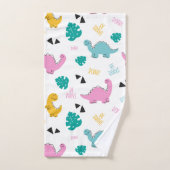 Schattige meisjesachtig handgetekend dinosauruspat bad handdoek (Handdoek)
