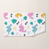 Schattige meisjesachtig handgetekend dinosauruspat bad handdoek (Handdoek)