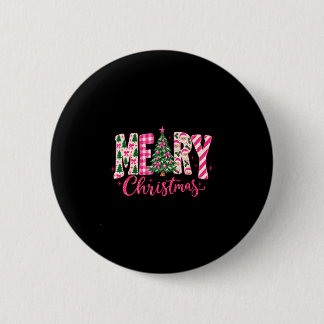 Schattige meisjesachtige coquette roze kerstboom v ronde button 5,7 cm