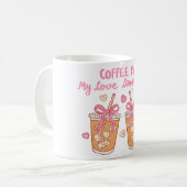 Schattige Meisjesachtige Koffieliefhebber Koffiemok (Voorkant links)