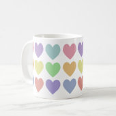 Schattige Meisjesachtige Pastel Regenboog Harten Koffiemok (Voorkant links)