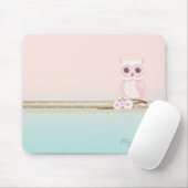 Schattige Meisjesachtige Roze Uil Muismat (Met muis)