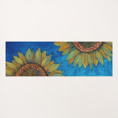  Schattige meisjesachtige rustieke boho zonnebloem Yogamat (Achterkant (horizontaal))