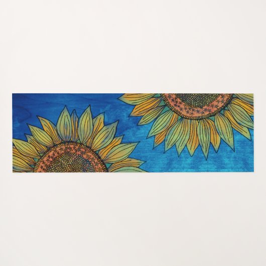  Schattige meisjesachtige rustieke boho zonnebloem Yogamat (Achterkant (horizontaal))
