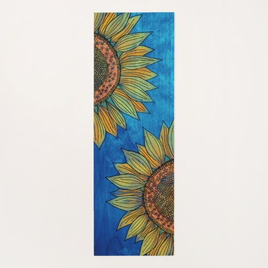  Schattige meisjesachtige rustieke boho zonnebloem Yogamat (Achterkant)