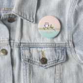 Schattige Meisjesachtige Zachte Uil,Persoonlijk Ronde Button 5,7 Cm (In situ)