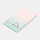 Schattige Meisjesachtige Zachte Uil Post-it® Notes (Schuin)