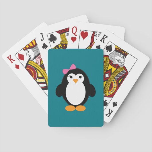 Schattige meisjespinguïn pokerkaarten (Achterkant)