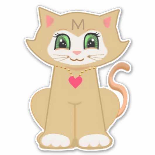 Schattige Melin Kitty Cat Sticker (Voorkant)