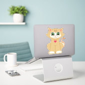 Schattige Melin Kitty Kat Sticker (Laptop op bureau)
