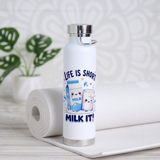 Schattige Melkliefhebber Waterfles (Yoga (Gedraaid)  )