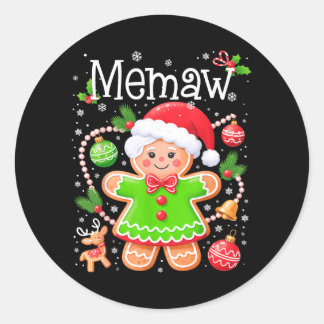 Schattige Memaw Gebruinde Suiker Familie Kerst Mat Ronde Sticker