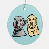 Schattige Meme Honden Keramisch Ornament (Links)
