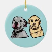 Schattige Meme Honden Keramisch Ornament (Achterkant)