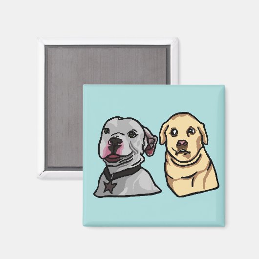 Schattige Meme Honden Magneet (Voorkant / Achterkant)