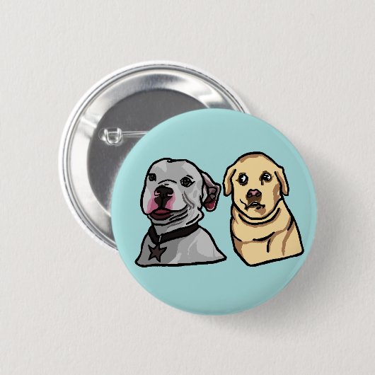 Schattige Meme Honden Ronde Button 5,7 Cm (Voorkant /achterkant)