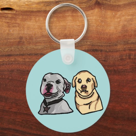 Schattige Meme Honden Sleutelhanger (Voorkant)