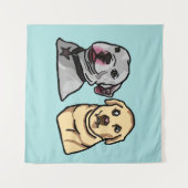 Schattige Meme Honden Wandkleed (Voorkant (horizontaal))