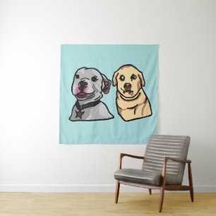 Schattige Meme Honden Wandkleed