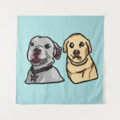 Schattige Meme Honden Wandkleed (Voorkant)