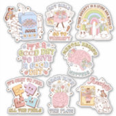 Schattige mentaal gezondheidsbewustzijn Vinyl Stic Sticker (Voorkant)