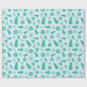 Schattige Menthol Green Christmas Tree Holiday Orn Cadeaupapier (Vlak)