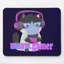 Schattige Meow Gamer Kat - Kawaii Gaming Kitten