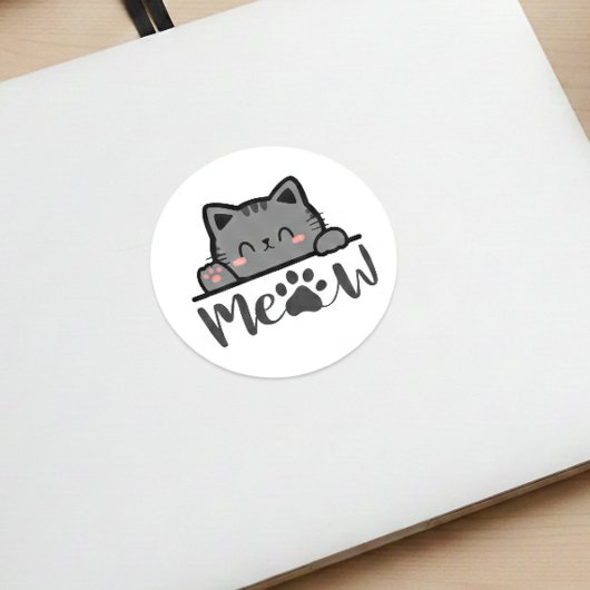 Schattige Meow Mopshond Sticker Vierkant Kitten De