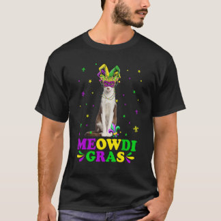 Schattige Meowdi Gras Oosterse Katten Carnaval Mas T-shirt