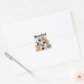 Schattige 'Meowntain' Funny Cat Stack Vierkante Sticker (Envelop)