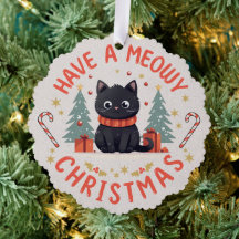 Schattige Meowy Christmas Purrfect Black Cat