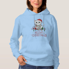 Schattige Meowy Kerstkat Hoodie