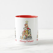 Schattige Meowy Kerstkatten Kerstboom Mok (Midden)