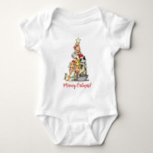 Schattige Meowy Kerstkatten Kerstboom Romper