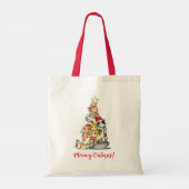 Schattige Meowy Kerstkatten Kerstboom Tote Bag (Achterkant)