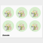 Schattige Meowy Pasen Kat Ronde Sticker (Vel)