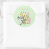 Schattige Meowy Pasen Kat Ronde Sticker (Tas)