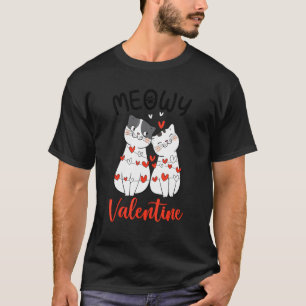 Schattige Meowy Valentijnskaart Kat Kittens  Hart  T-shirt