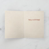Schattige Merel Derde Verjaardag, Drie Jaar Oud Kaart (Binnen)