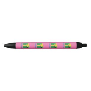 Schattige merel die uit een cadeauverpakking gluur zwarte inkt pen