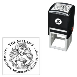 Schattige Mermaid Party thema Zelfinktende Stempel