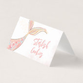 Schattige Mermaid Party voedseletiketten Kaart (Voorkant)