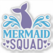 Schattige Mermaid Squad Vinyl Sticker (Voorkant)