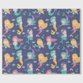 Schattige mermaïden cadeaupapier (Vlak)
