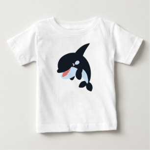 Schattige Merry Cartoon Killer Whale Baby T-shirt